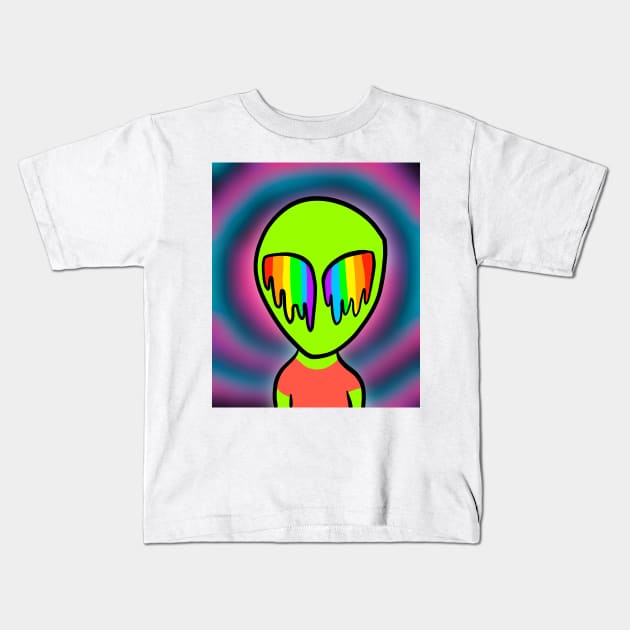 Trippy Hippie Alien Kids T-Shirt by cmxcrunch